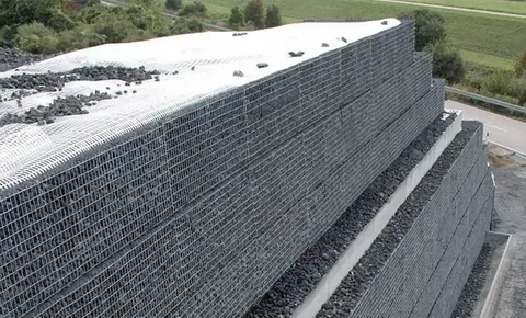 Geogrid used to reinforce soil slopes and embankments for stability