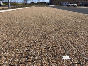 gravel grid parking area