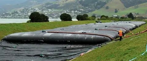 Large geotube used for dewatering application