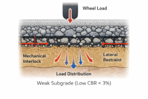 How Geogrid Works in Low CBR Conditions
