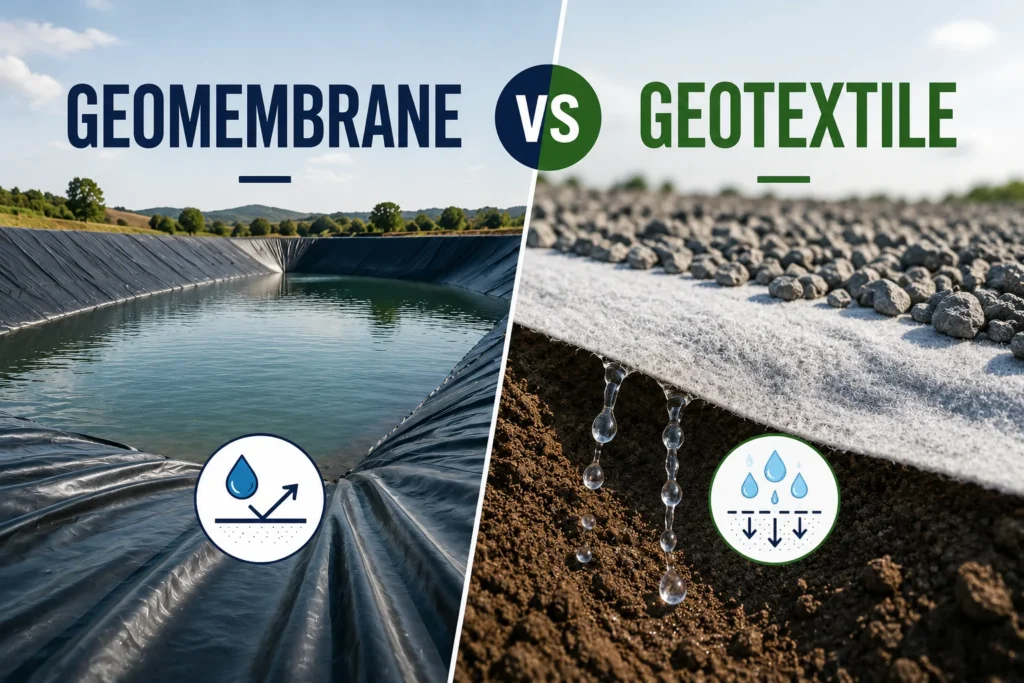 Geomembrane vs Geotextile
