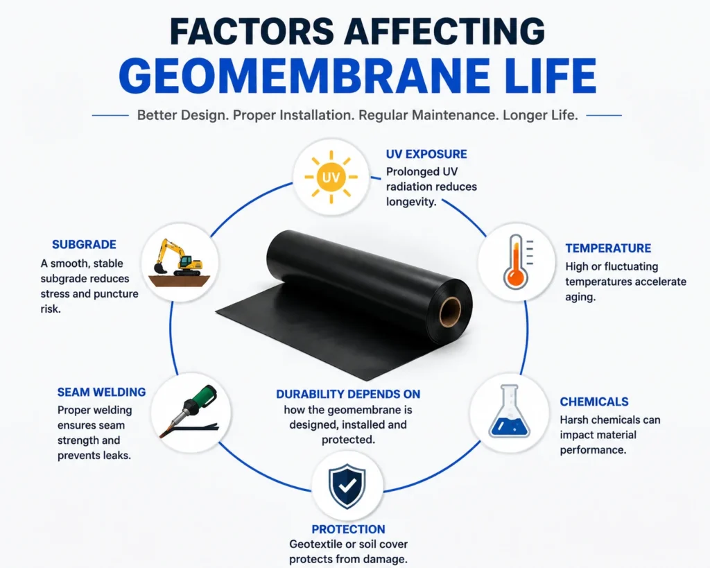 key factors affecting geomembrane life expectancy