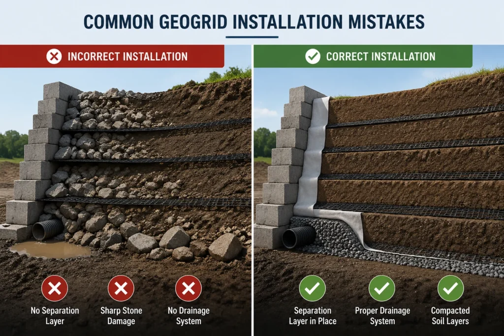 COMMON GEOGRID INSTALLATION MISTAKES