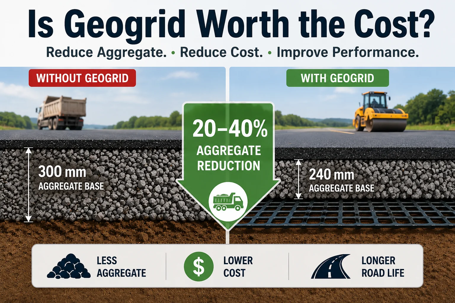 How Much Aggregate Can Geogrid Save? Real Cost Calculations for Road ...