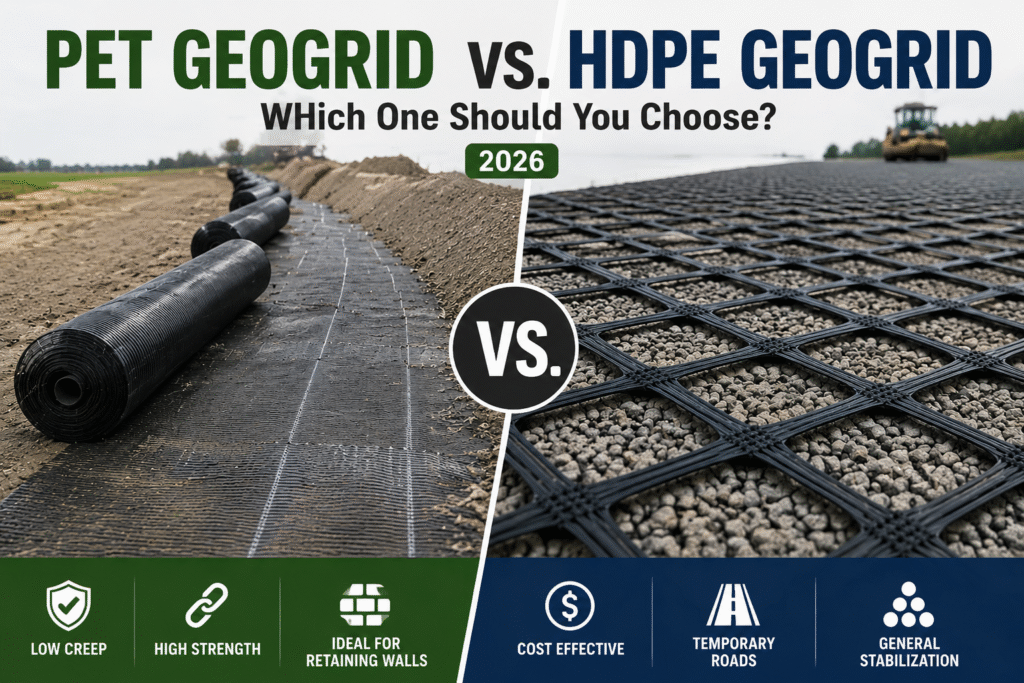 pet geogrid vs. hdpe geogrid