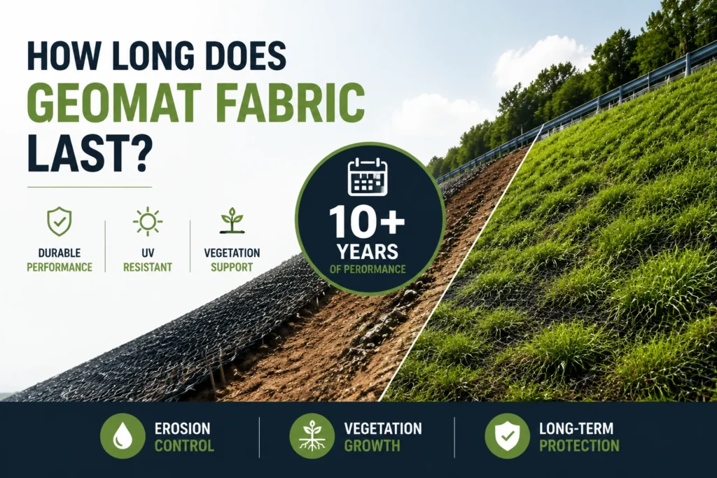 how long does geomat fabric last?