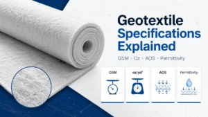 geotextile GSM AOS and permittivity specifications explained