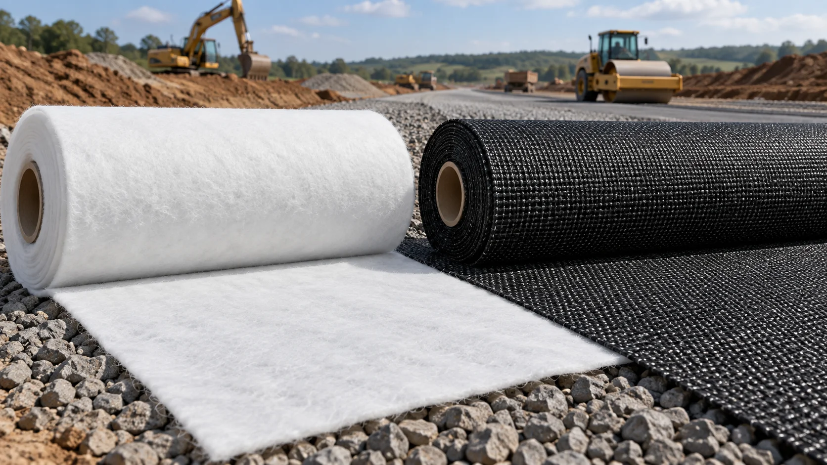 woven and nonwoven geotextile rolls for civil engineering applications
